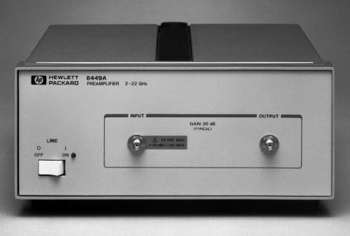 Preamplifiers 21 HP 8447F Option H64 Dual Preamplifier This dual preamplifier improves receiver and spectrum analyzer sensitivity.
