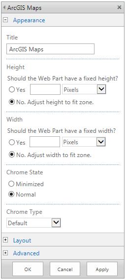 Utilizatorii SharePoint care au permisiuni de editare a paginii pe care se află componenta de web ArcGIS Maps o pot comuta în modul de editare, în timp ce utilizatorii cu permisiuni de tip Numai