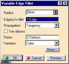 Variable Radius Fillet: Circular Closed Edge (2/2) It is