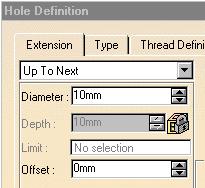 Editing Holes 1 Double click on the feature or its
