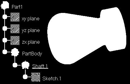 Creating a Shaft 1 Select the Profile sketch to