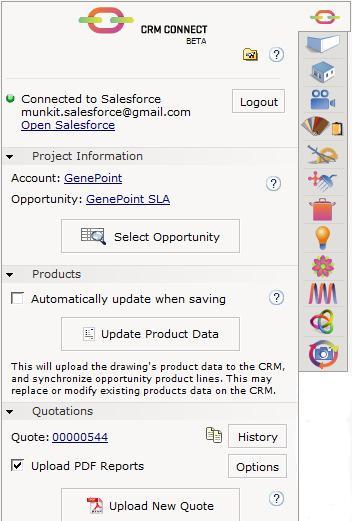CRM Connect Tool CRM = Customer Relationship Management We support Salesforce & Zoho Features: Load latest project information from the CRM system Populate product databases in the CRM system