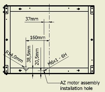 Install the 1 diameter brass AZ encoder housing into the center holes of