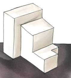 Isometric Drawing - Freehand 1 2 3 Draw a vertical edge Project lines at approx 30º Create a frame and subtract cutouts features Subtract front cutout feature Add on rear block ensuring all lines are