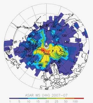 Example ENVISAT ASAR Wide swath Best available coverage among SAR sensors Actual coverage does however vary