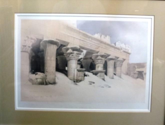 Lot # 5 Part of the Portico of the Temple of Edfu. Upper Egypt Nov. 23rd 1838. PART OF THE PORTICO OF EDFU (Gold title printed).
