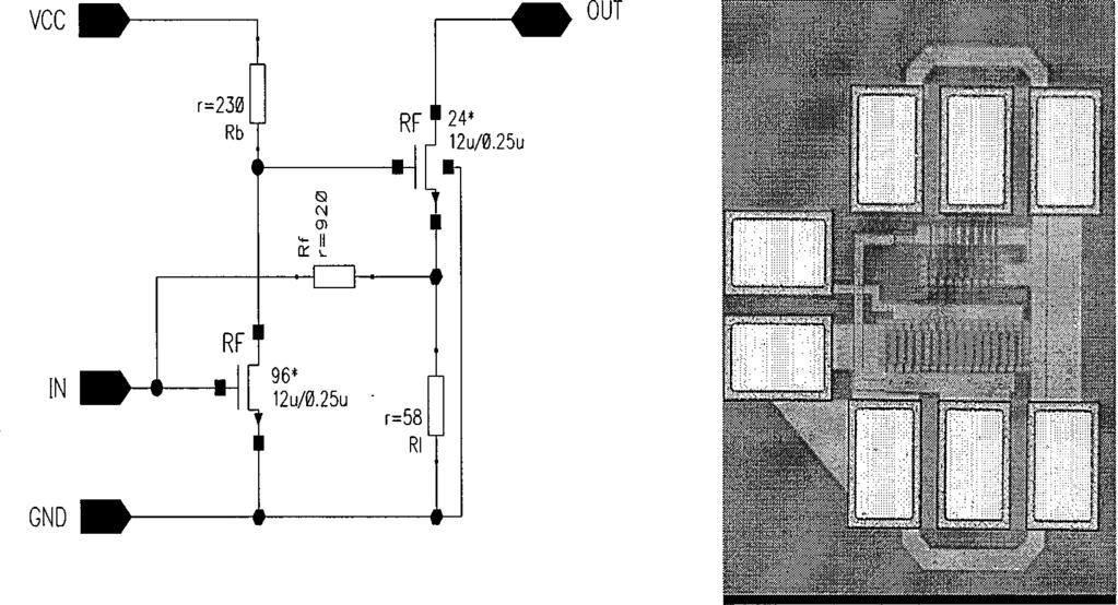 KNOBLINGER et al.: NEW MODEL FOR THERMAL CHANNEL NOISE OF DEEP-SUBMICRON MOSFETS 835 Fig. 11. (a) (a) Schematic and (b) chip photo of the transimpedance LNA. (b) Fig. 12.