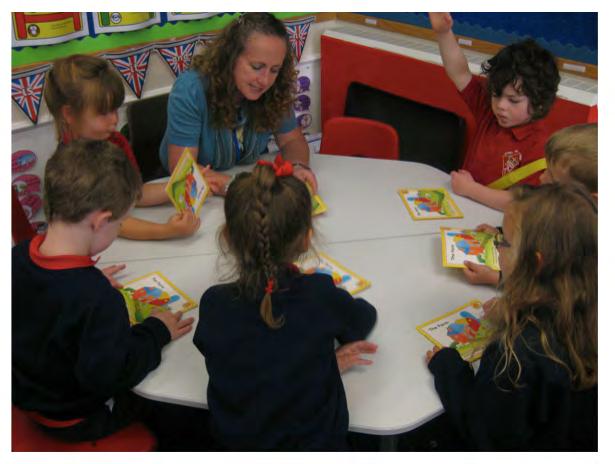 Reading During the morning you might share a reading book with a few of your friends. We call this guided reading.