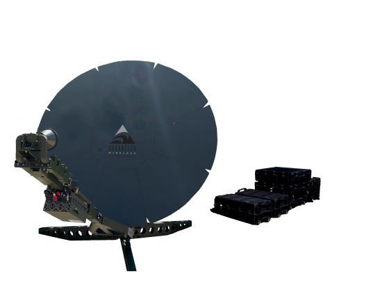 Engage Class Satcom Terminal High Performance 1.2m and 2.4m Flyaway SATCOM Terminal Solution Ruggedized tri-band ready antenna which can cover X-Band, Ku-Band or Ka-Band by replacing the feed only.