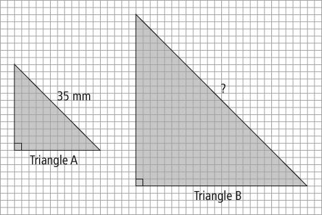 15. Triangle B is drawn from Triangle A using a scale of 2:1.