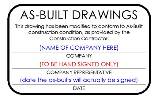 As-built drawings shall be prepared based upon the red-line set of as-built conditions kept by the contractor during construction.
