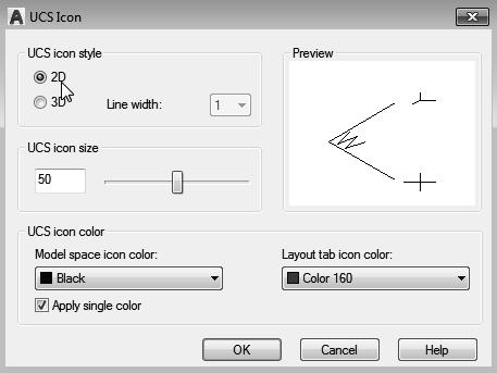 1-16 AutoCAD 2018 Tutorial: 2D Fundamentals Changing to the 2D UCS Icon Display In AutoCAD 2018, the UCS icon is displayed in