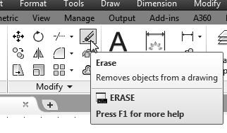 The message Select objects is displayed in the command prompt area and AutoCAD awaits us to select the objects to erase. 2. Select the vertical line as shown. 3.