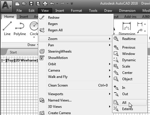 AutoCAD Fundamentals 1-7 On your own, move the graphics cursor near the upper-right corner inside the drawing area and note that the drawing area is unchanged.