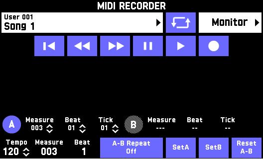 MIDI Recorder (Tutorial) 6. After you are finished punch-in recording, touch Y. Anything in the track following the point where you touched Y will be retained as-is.