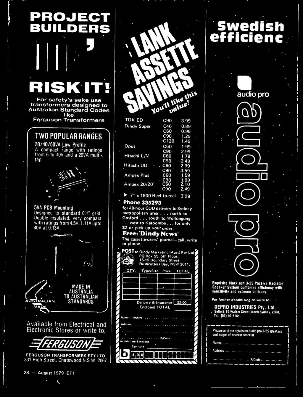 2067 28 - August 1979 ETI 1' / (of, P, TDK ED Dindy Super Opus Hitachi L/M Hitachi' UD Ampex Plus Ampex 20/20' C90 C46 C60 C90 -C120 C60 C90 C60 C90 C60 C90 C60 C90 C60 C90 3.99 0.89 0.99 1.29 1.49 1.