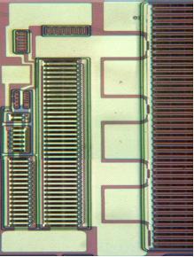 59x10-2 cm 2 ) and its double buffer circuitries after bonding pad formation.
