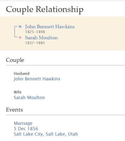Seeing Details about Individuals in the FamilySearch Family Tree Viewing Child-Parent Relationship From ancestor page, you can display information about the relationship between a child and parent.