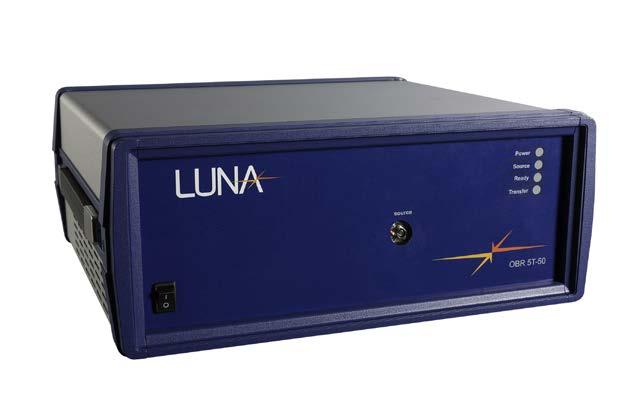 OPTICAL BACKSCATTER REFLECTOMETER TM (Model OBR 5T-50) The Luna OBR 5T-50 delivers fast, accurate return loss, insertion loss, and length measurements with 20 micron spatial resolution.