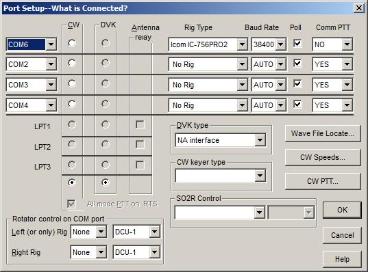 Start N3FJP Contact Log version 4.2 and select "Settings" on the Menu, then select "Rig Interface".