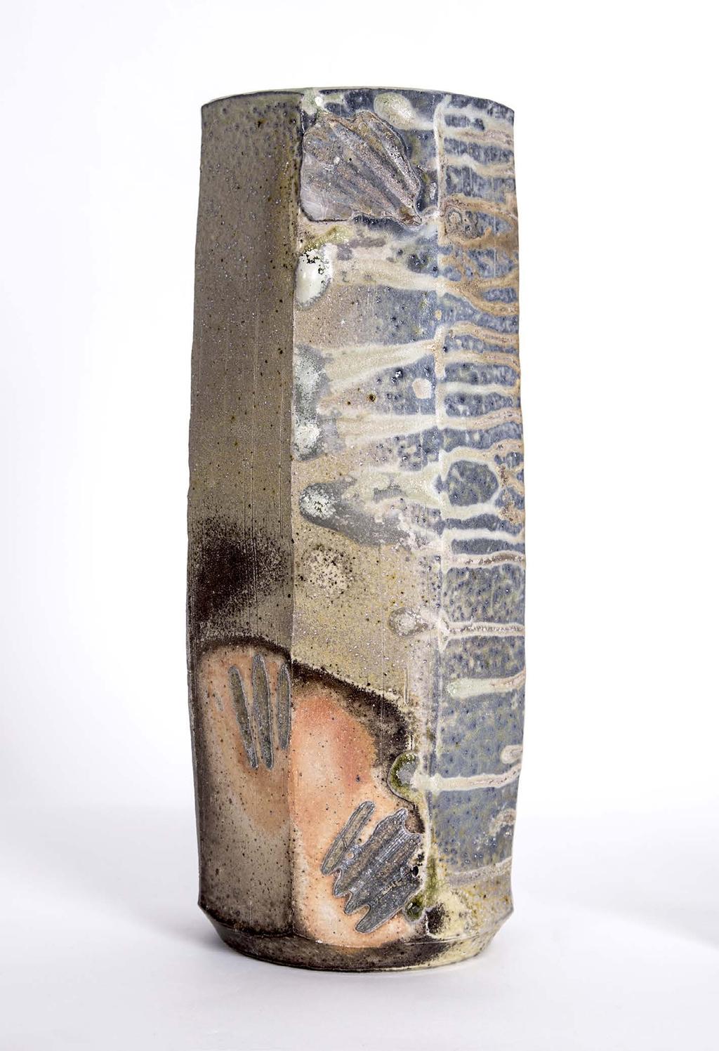 Stewart Scambler, Column, 2013, woodfired stoneware, 37 x 14 cm, The University of