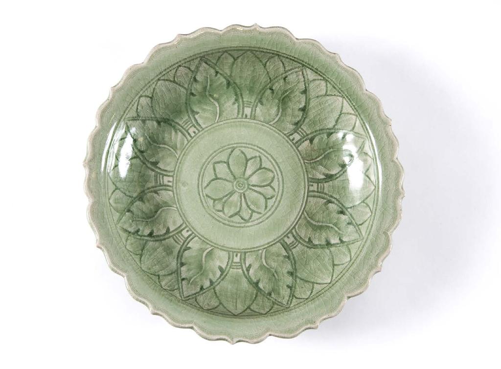 Mengrai Kilns, Plate, c 1978, ceramic with celadon glaze, 26.
