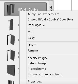 By changing the profile, more palettes are now available for you. 7. Highlight the Bifold - Double door.