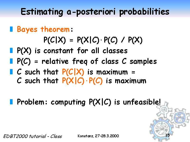Estimating a-posteriori probabilities Slide 15 of 50
