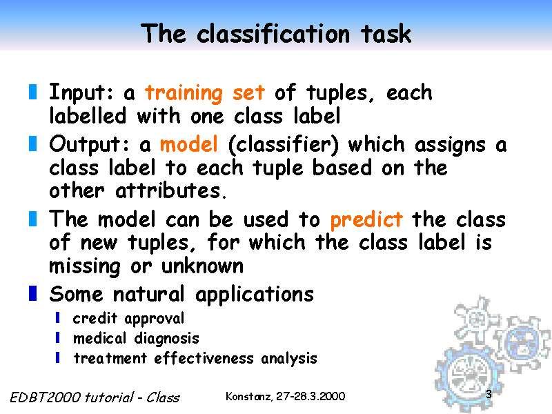 The classification task Slide 3 of 50 file:///c /My