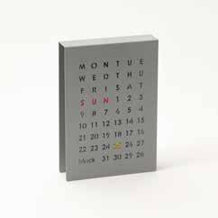 PERPETUAL CALENDAR Inspired by retro graphic design, the free-standing