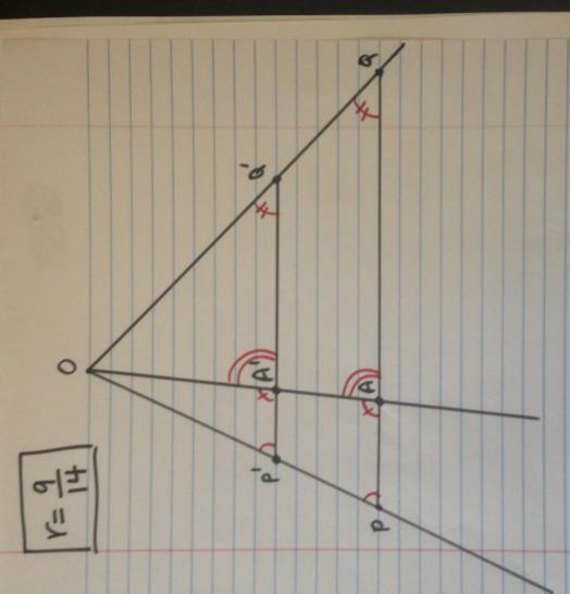 Sample student work is shown in the picture below: a. Are the lines containing segments PQ and P Q parallel lines? How do you know? Yes, the lines containing segments PQ and P Q are parallel.