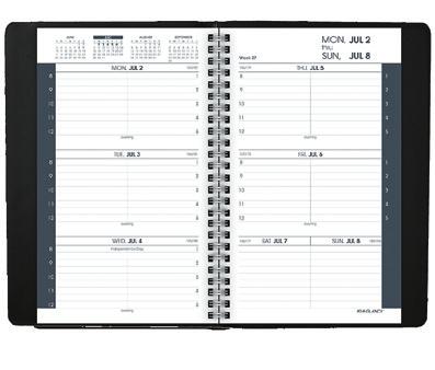containing a minimum of 30% post-consumer waste. AAG 7080705 Academic Daily Appointment Book/Planner 12 Months July Start One day per page spread.