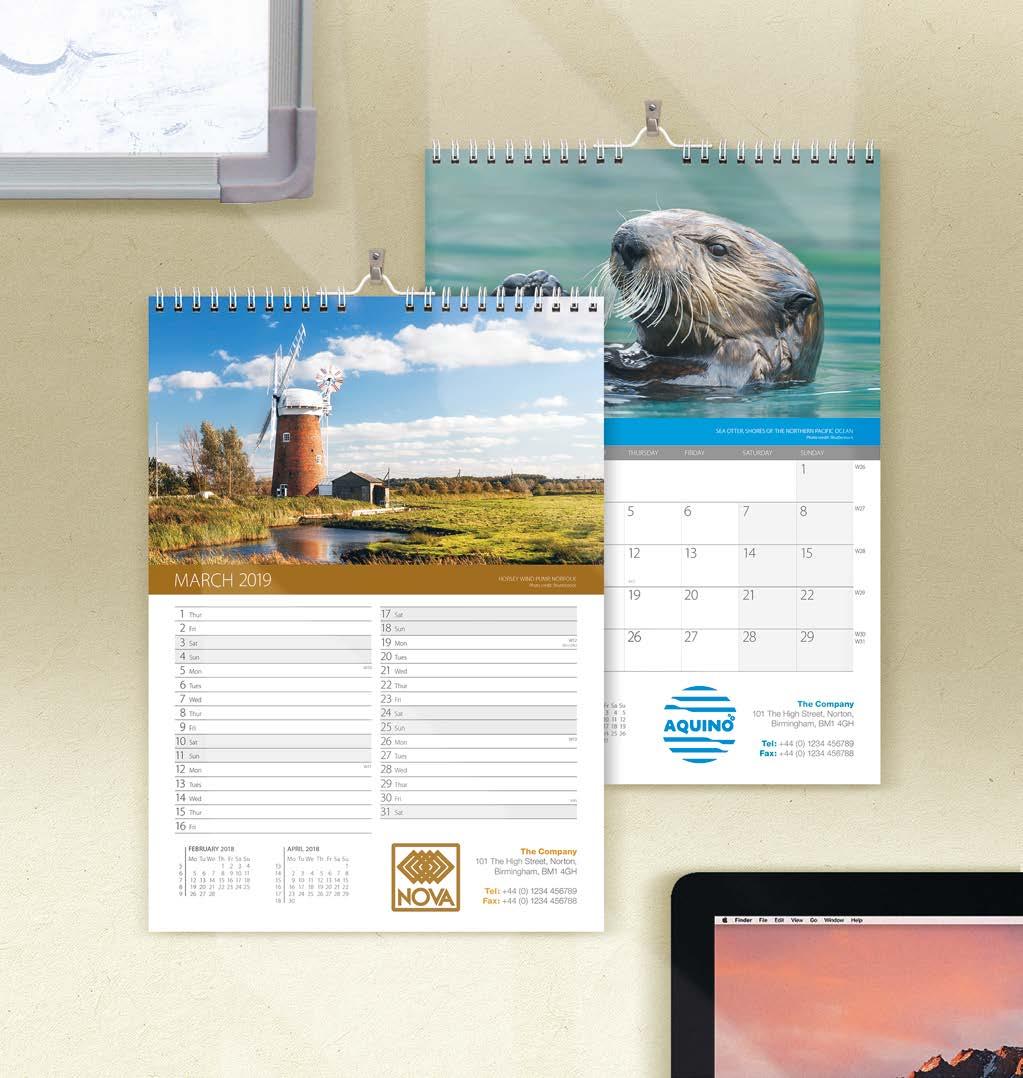 per day A4 Sized Our compact wall calendars allow a month s view at a time and provide excellent promotional opportunities.