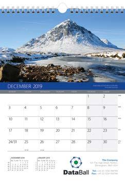 using your corporate colour, logos and fonts. You can include your own collection of images to create a truly unique calendar.