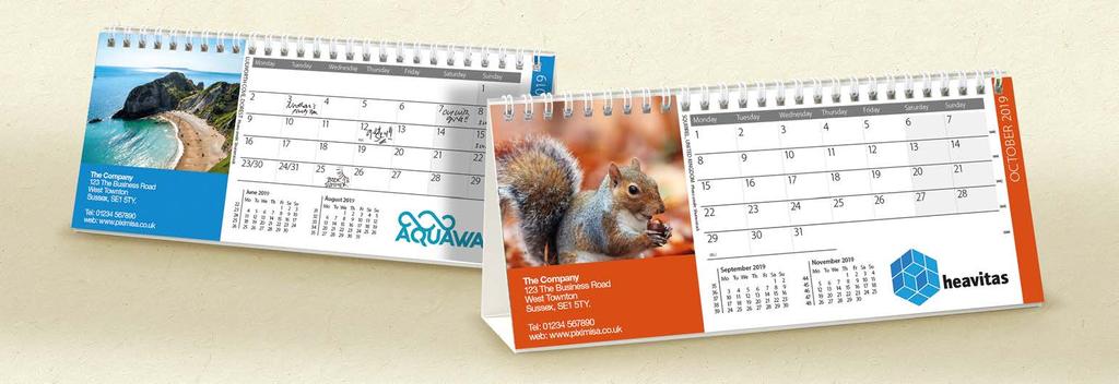 Small enough to place on a desk this calendar allows strong promotional