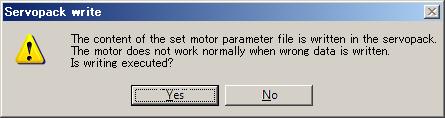 11 Operation 11.2.1 Spindle Motor Settings 7. Click Write. The following message appears. Click No to cancel writing. 8. Click Yes.