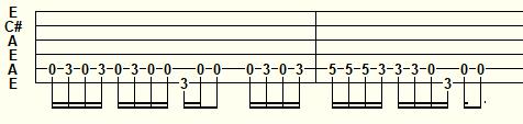 The song is tuned one whole step up from typical standard G tuning.