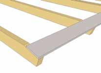 Attach Ridge Board to opposite rafter end, aligning to bottom of rafter, with 2-1 1/4 screws. Center Soffit on Middle Rafter and secure with 2-1 1/4 screws.