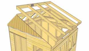 See Diagram Step 41. Slide Bottom of Ridge Board into notch of gable. gable notch 38.