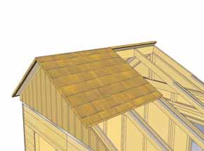 Lift up Front Roof Panel for long roof side and place on rafters.