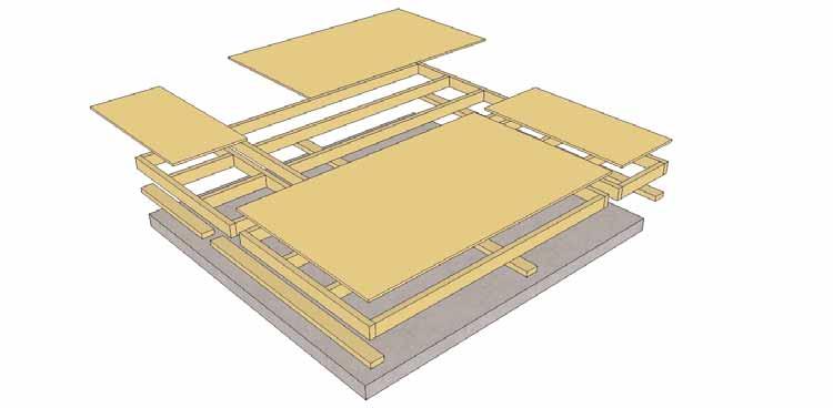 A. Floor Section Plywood Floor Large (2) Exploded view of all parts necessary to