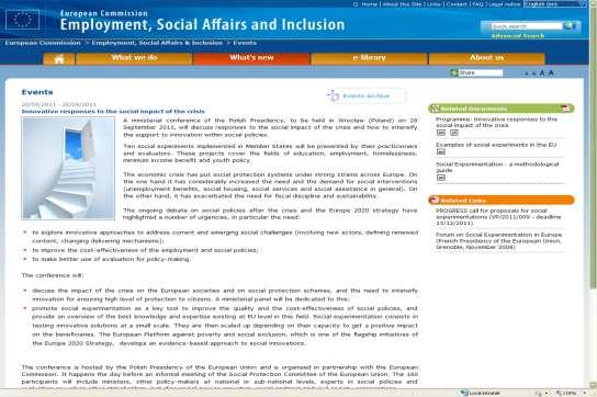 For more information Available online: -10 examples of social experimentation in 15 Member States