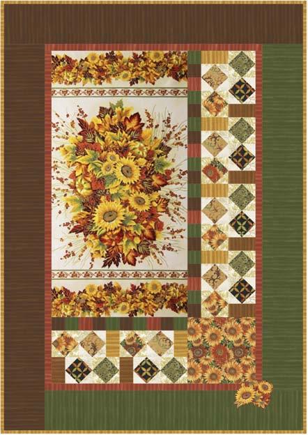 Seasonal Bouquet Designed by L & L Studios Wall Hanging Finished project measures 45 x 65 Featuring Shades of the Season 7 Supplies Needed Wall Hanging 1 yard: SRKM-14602-191 1 FQ: 14599-191,