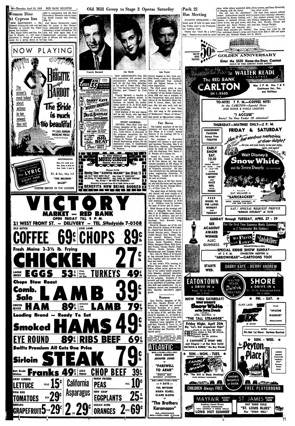 36 Thursday, April 24, 1958 W^omen Dine it Cypress Inn NEW SHREWSBURY - The yjfomen't Community club met last Ifhursday at Cypress inn, Wana- ^assa, for luncheon. H Mrs. Henry Collins and Mrs.
