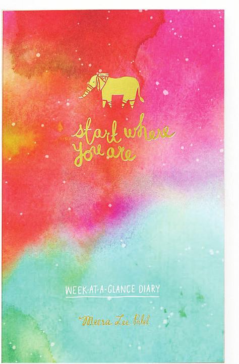 week-at-a-glance diary features illustrations and patterns from the best-selling START WHERE YOU ARE journal,