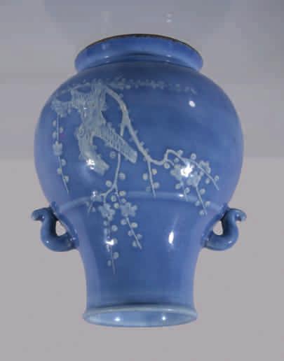19. A Chinese lavender-blue and white enamelled