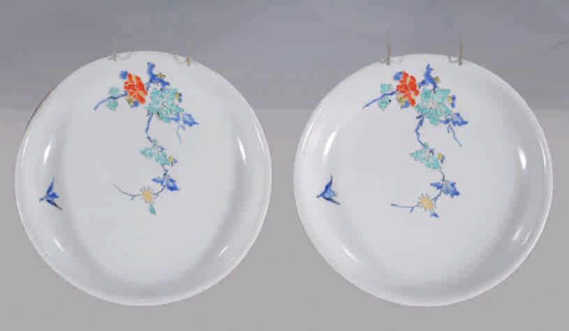 21. A Japanese blue and white shaped dish, Arita Kilns, decorated with a design inspired by Ode to