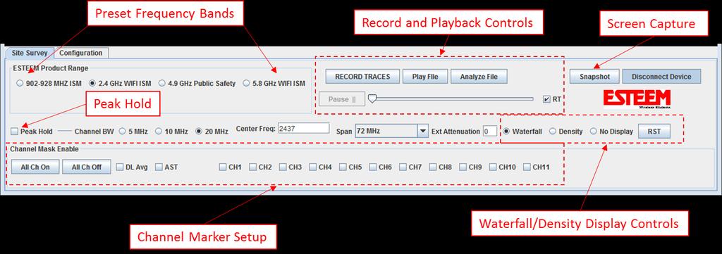 Resolution Bandwidth This value is automatically adjusted in the analyzer based upon the center frequency and span selected.