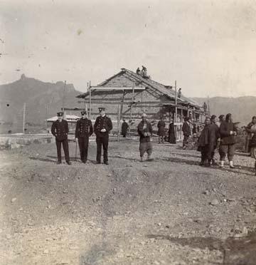 99 MANCHURIA. Railway station in Manchuria. 1900.