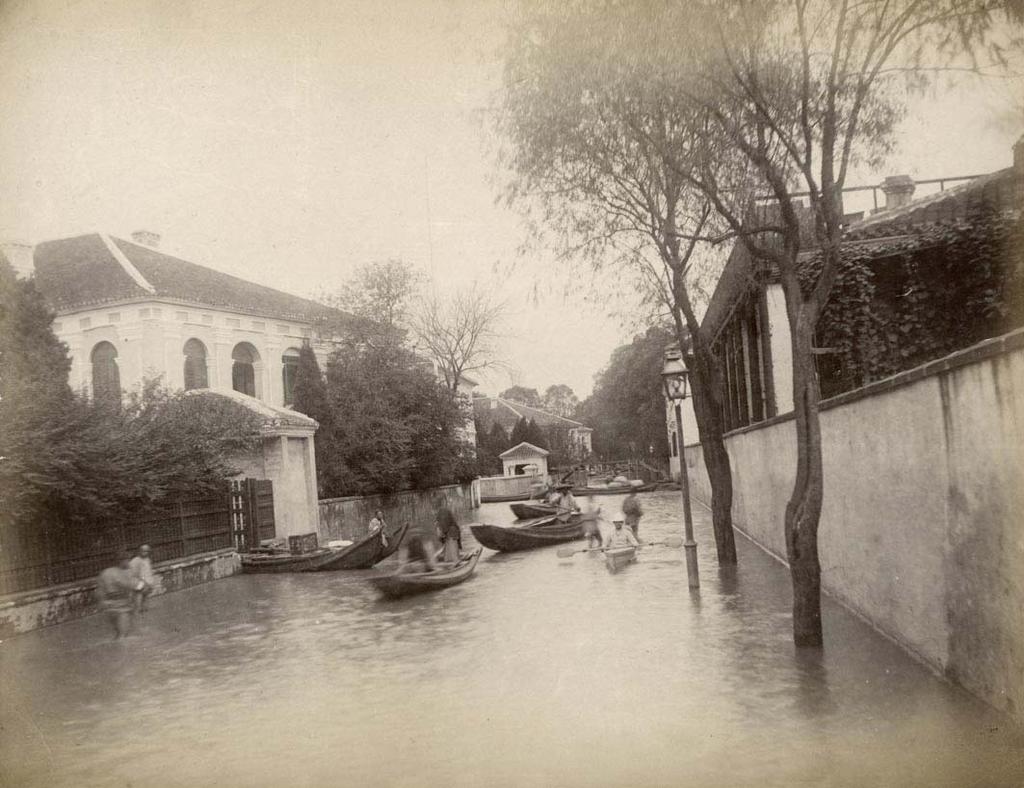 190 TIENTSIN (Tianjin). View at a flooded street. ca. 1890.
